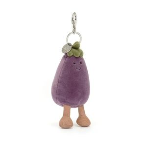 Jellycat Vivacious Eggplant "Aubergine Bag Charm 5x2" Soft & Plush NWT Authentic
